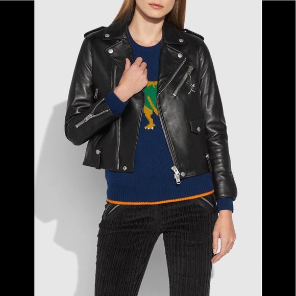 COACH MOTOR leather JACKET - Picture 4 of 10